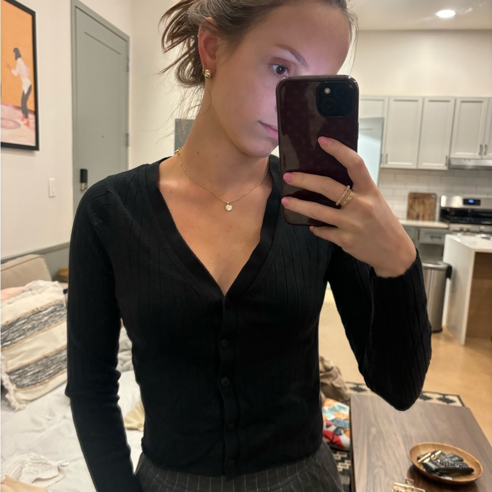 Abercrombie & Fitch Black Button-Down Shirt